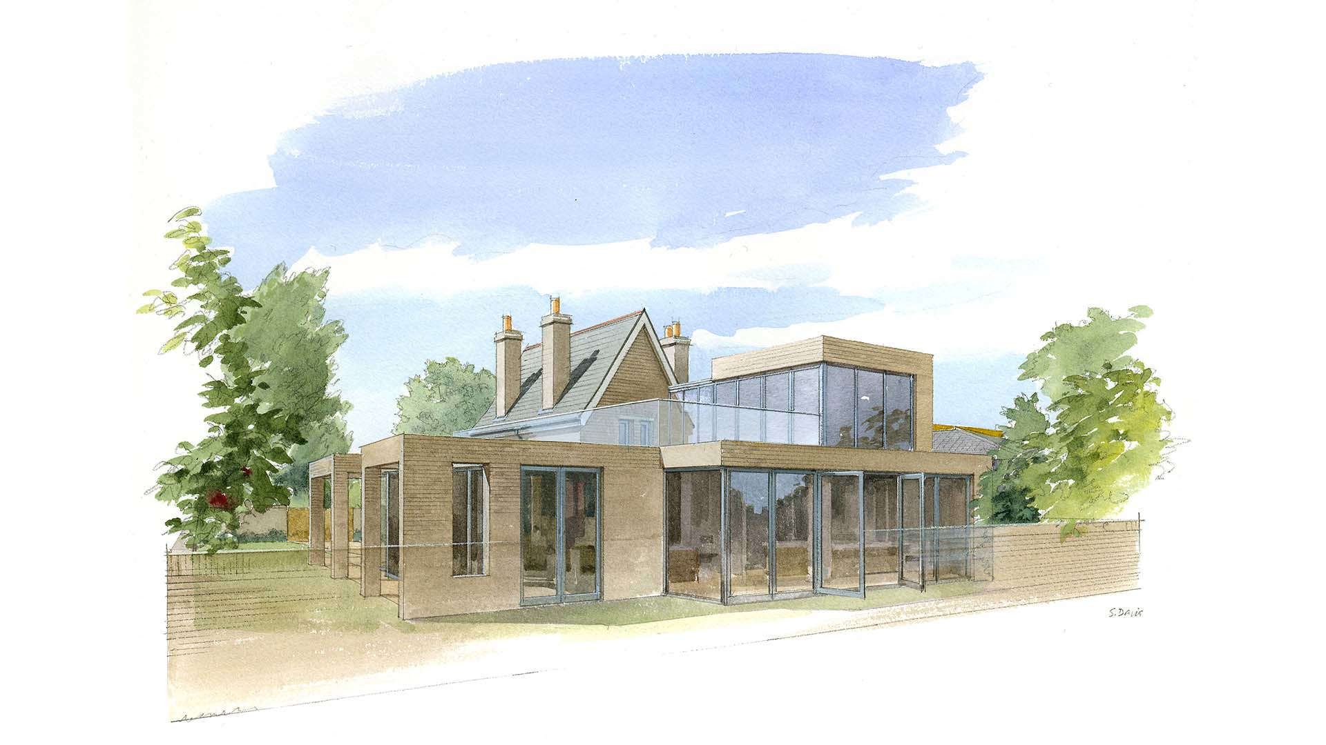 Cockfosters Road Restaurant Sketch Front View